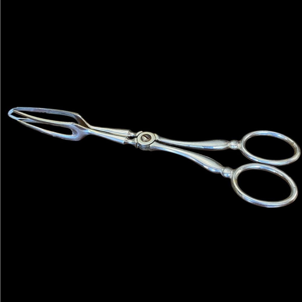 Antique Silver Plated Serving Tongs - Picture 4 of 7